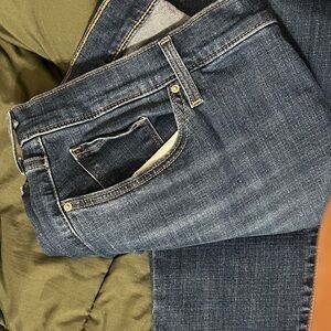 Levi's Ladies Slim Straight Dark Blue Jeans with Contrast Stitching